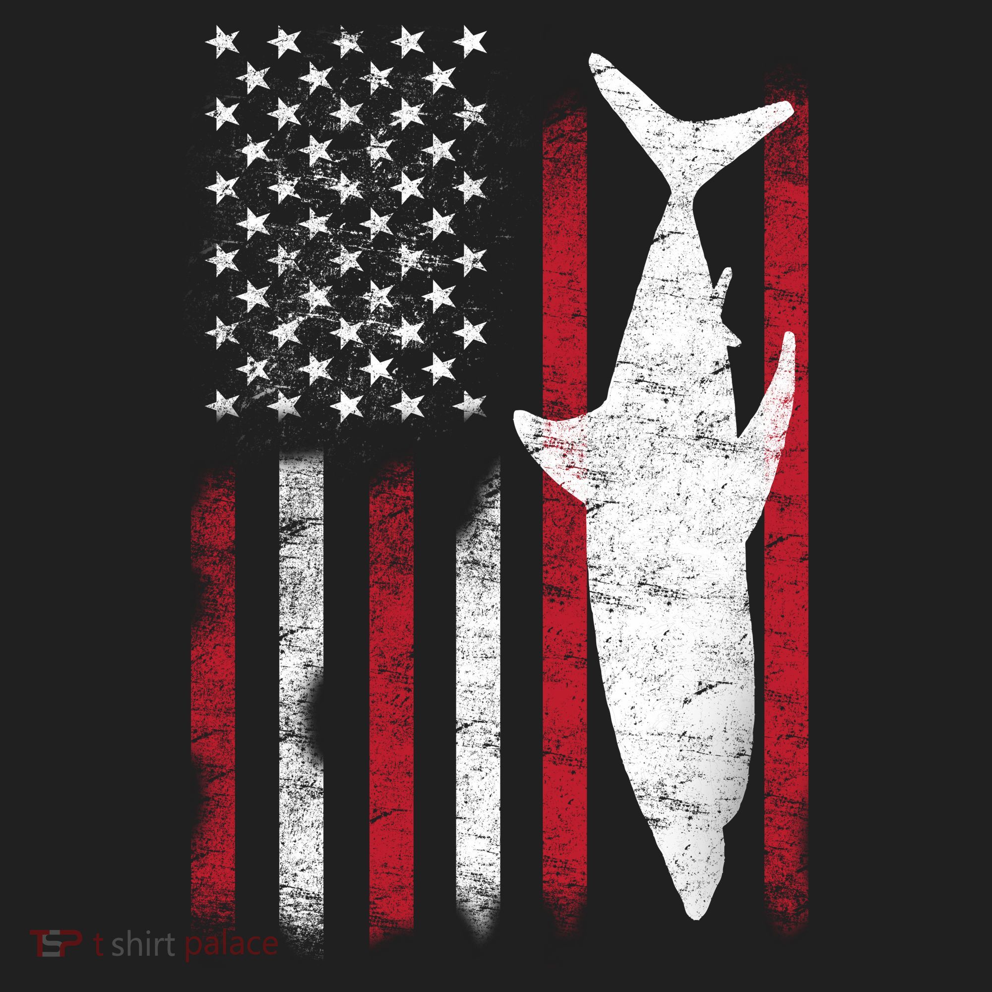 American Shark Flag Golf Towel