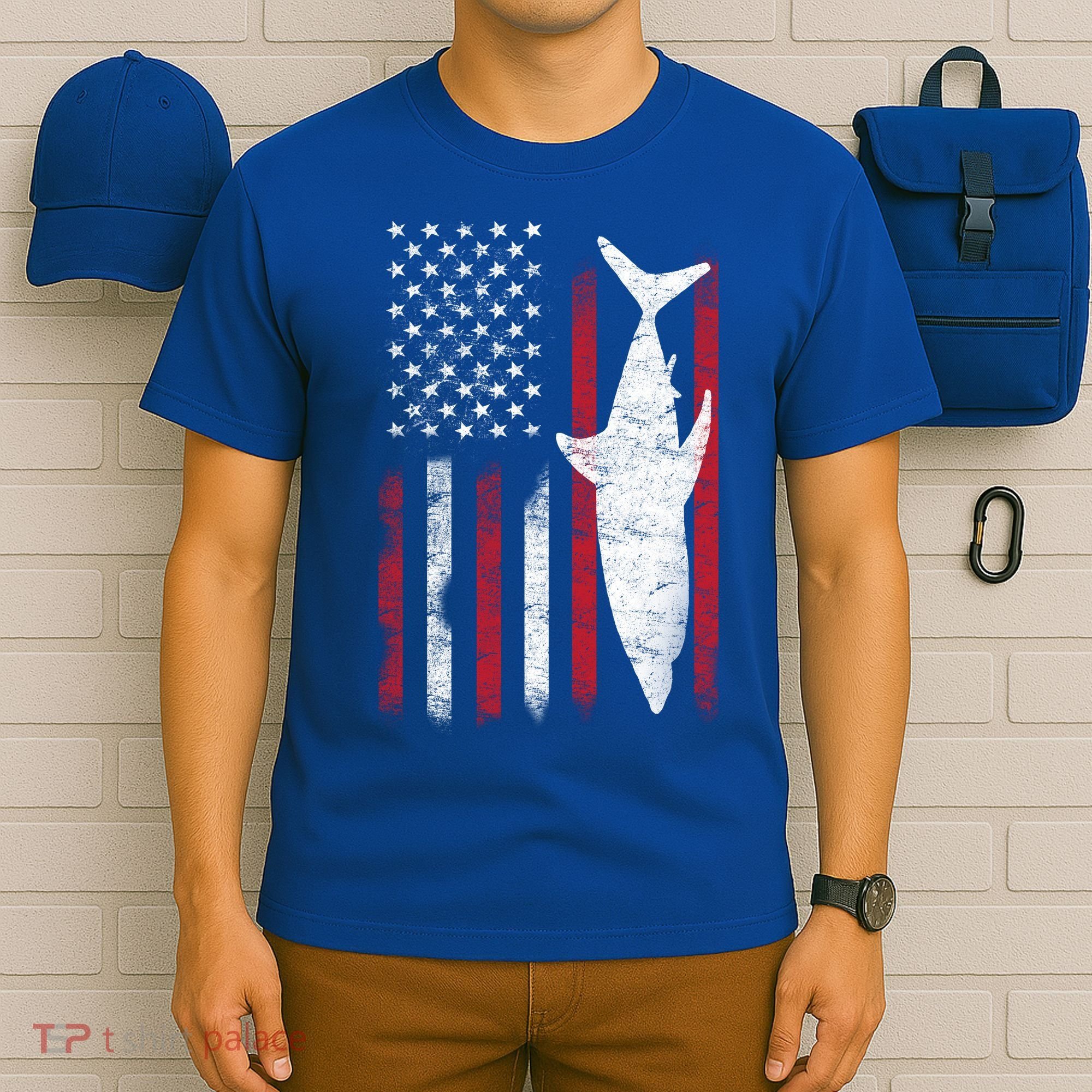 American Shark Flag T-Shirt