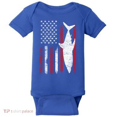 American Shark Flag Baby Bodysuit