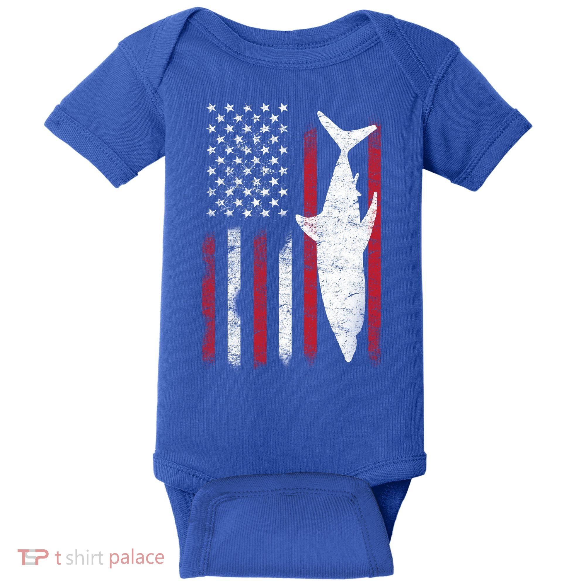 American Shark Flag Baby Bodysuit