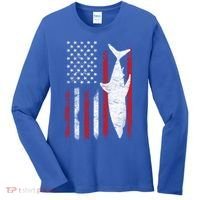 American Shark Flag Women's Long Sleeve Shirt thumb 0