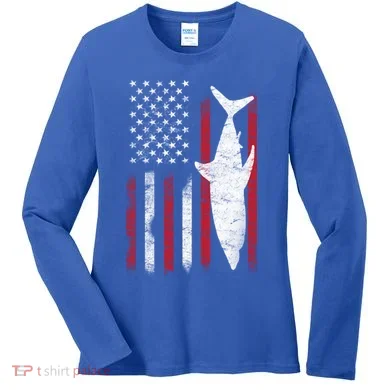 American Shark Flag Women's Long Sleeve Shirt