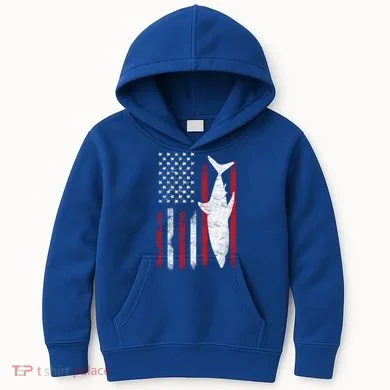 American Shark Flag Kids Hoodie