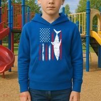 American Shark Flag Kids Hoodie thumb 2