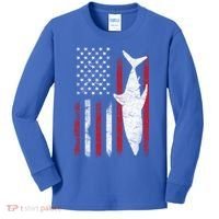 American Shark Flag Kids Long Sleeve Shirt thumb 0