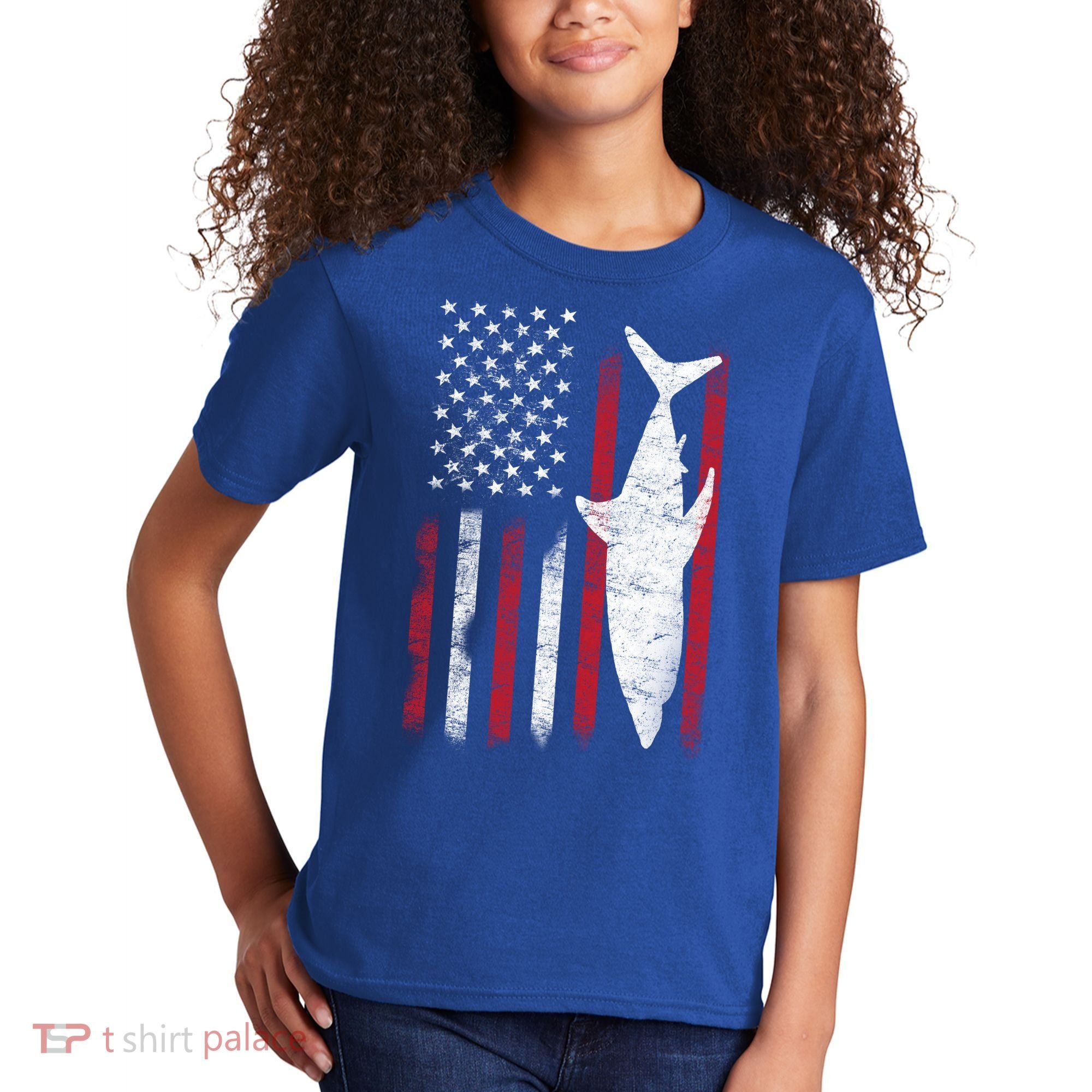 American Shark Flag Kids T-Shirt