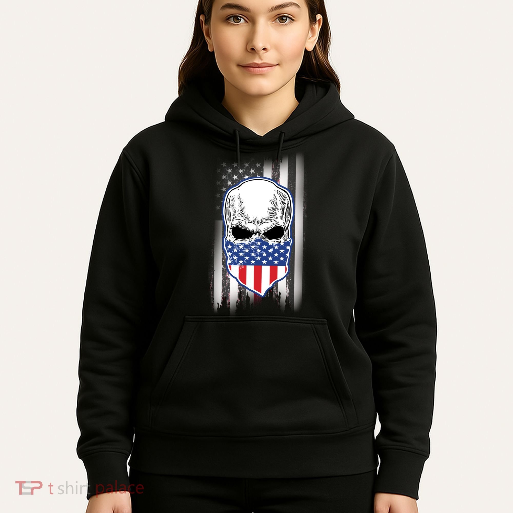 American Skull Bandana Hoodie