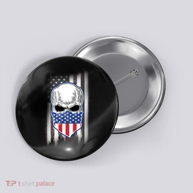 American Skull Bandana Button