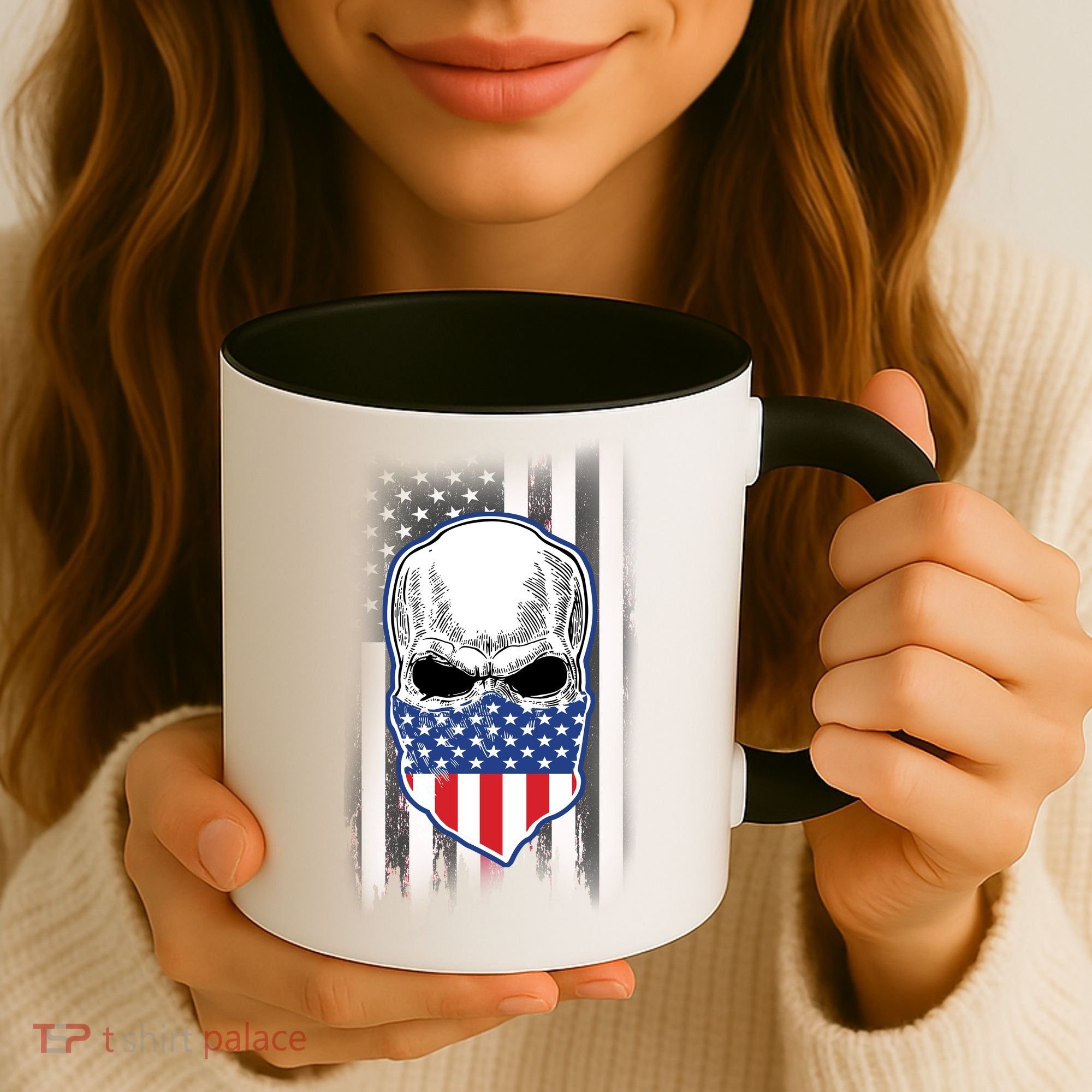 American Skull Bandana Coffee Mug