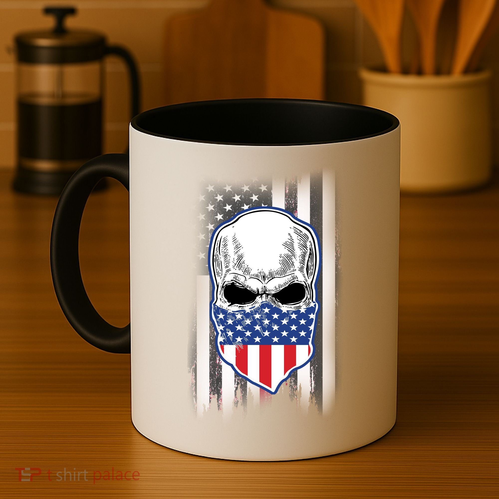 American Skull Bandana Coffee Mug