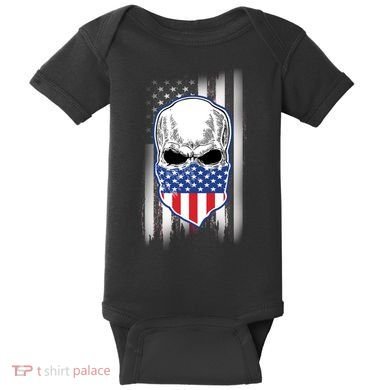 American Skull Bandana Baby Bodysuit