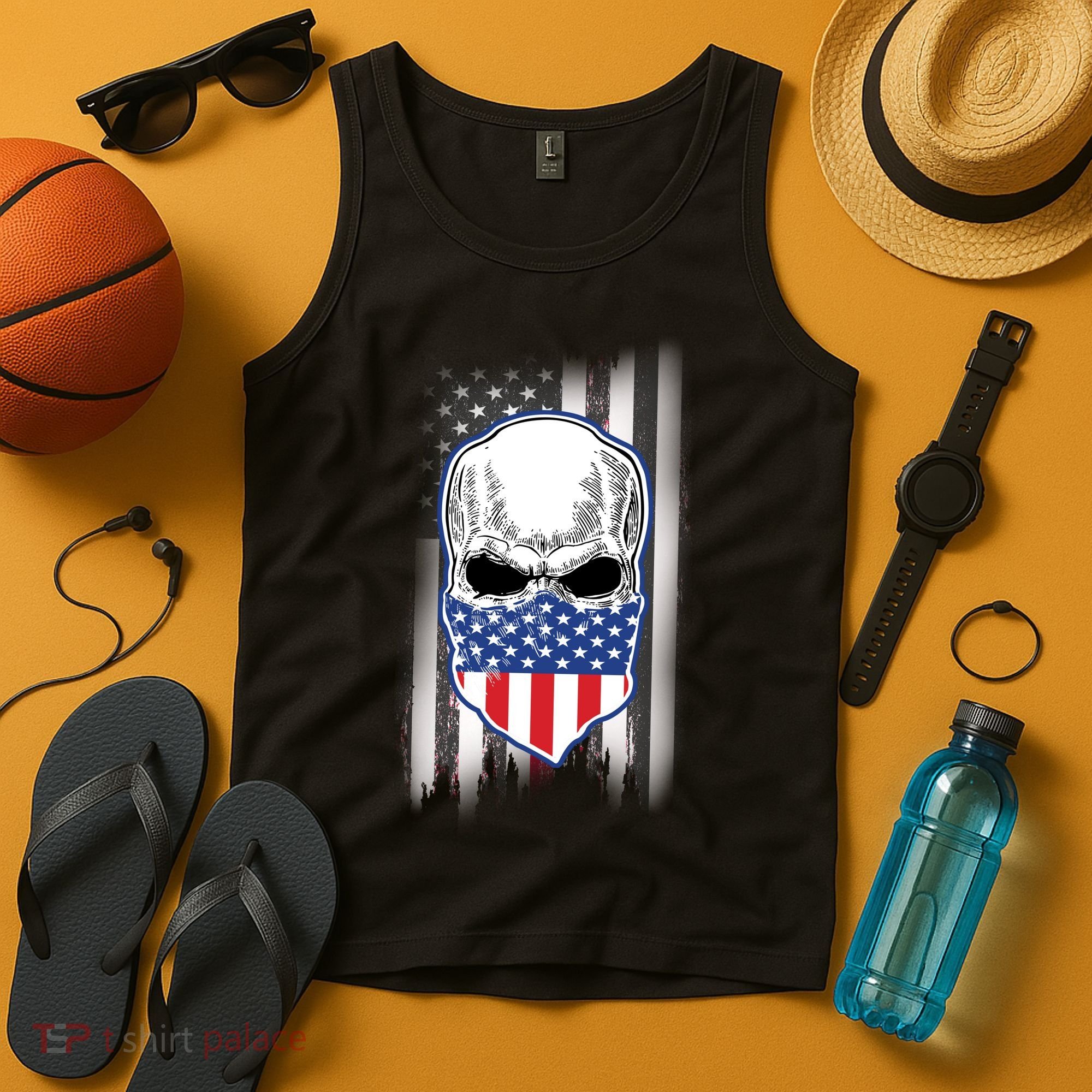 American Skull Bandana Tank Top
