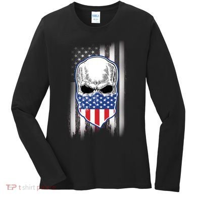 American Skull Bandana Women's Long Sleeve Shirt