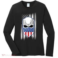 American Skull Bandana Women's Long Sleeve Shirt thumb 0
