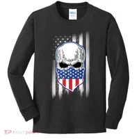 American Skull Bandana Kids Long Sleeve Shirt thumb 0