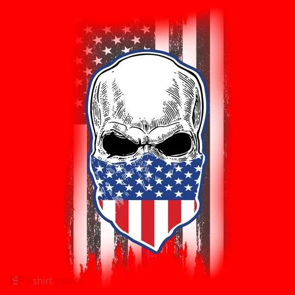 American Skull Bandana Santa Hat