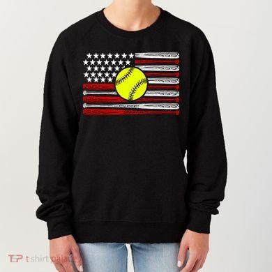 American Softball Flag Women's Sweatshirt