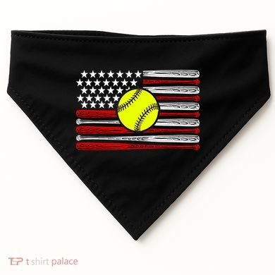 American Softball Flag USA-Made Doggie Bandana