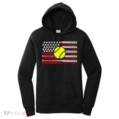 American Softball Flag Women's Hoodie