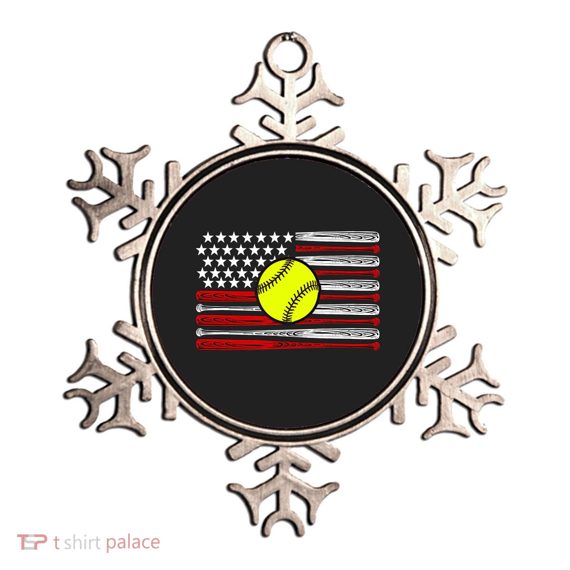 American Softball Flag Ornament