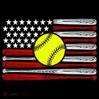American Softball Flag Ornament thumb 1