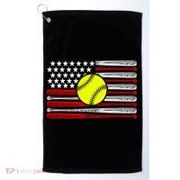 American Softball Flag Golf Towel thumb 0