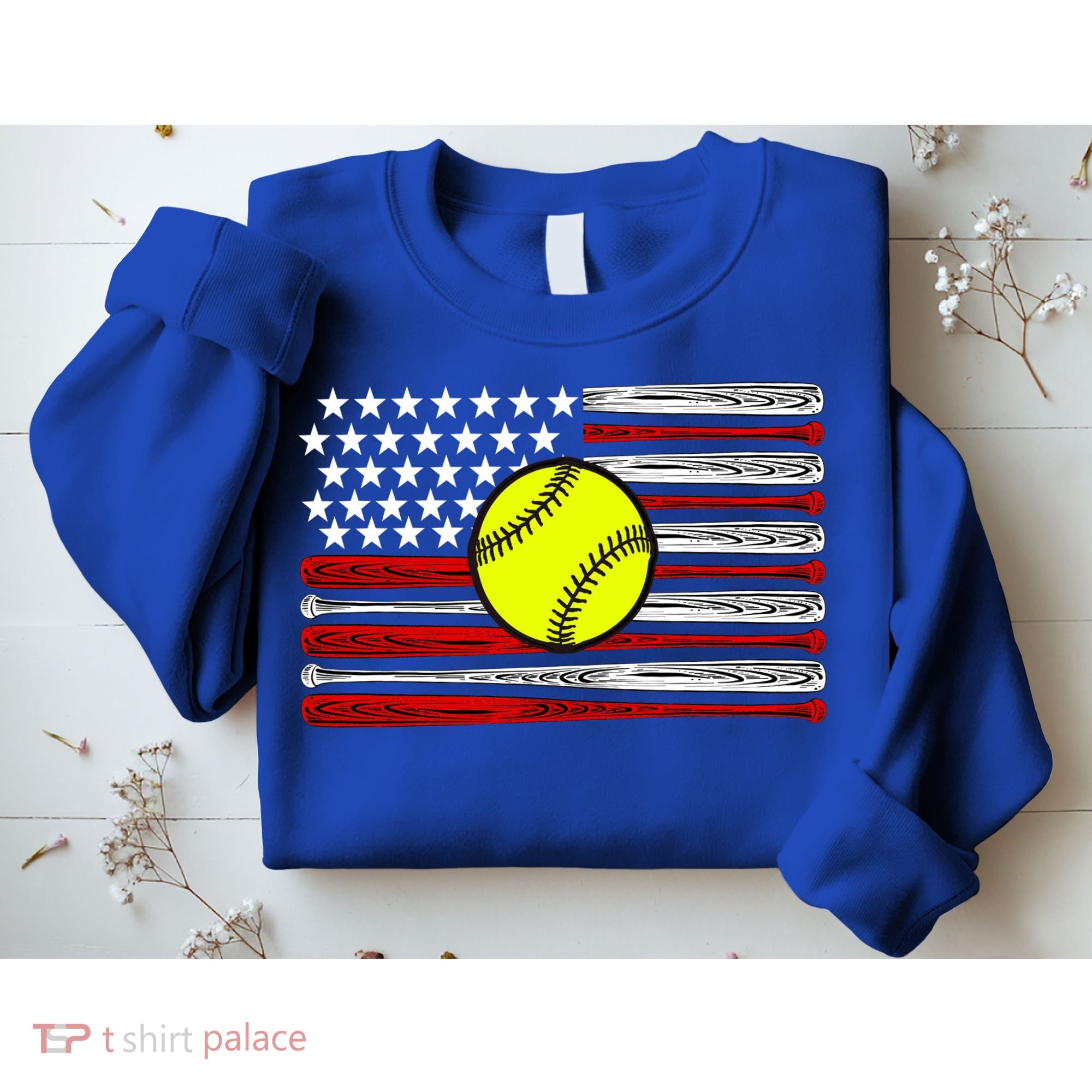 American Softball Flag Sweatshirt