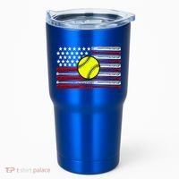 American Softball Flag Tumbler thumb 0