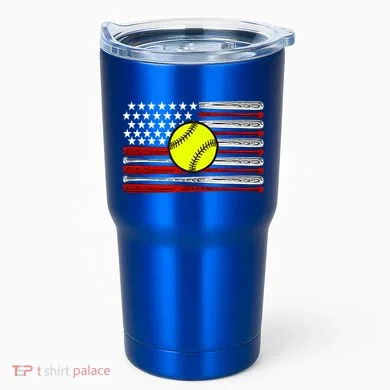American Softball Flag Tumbler
