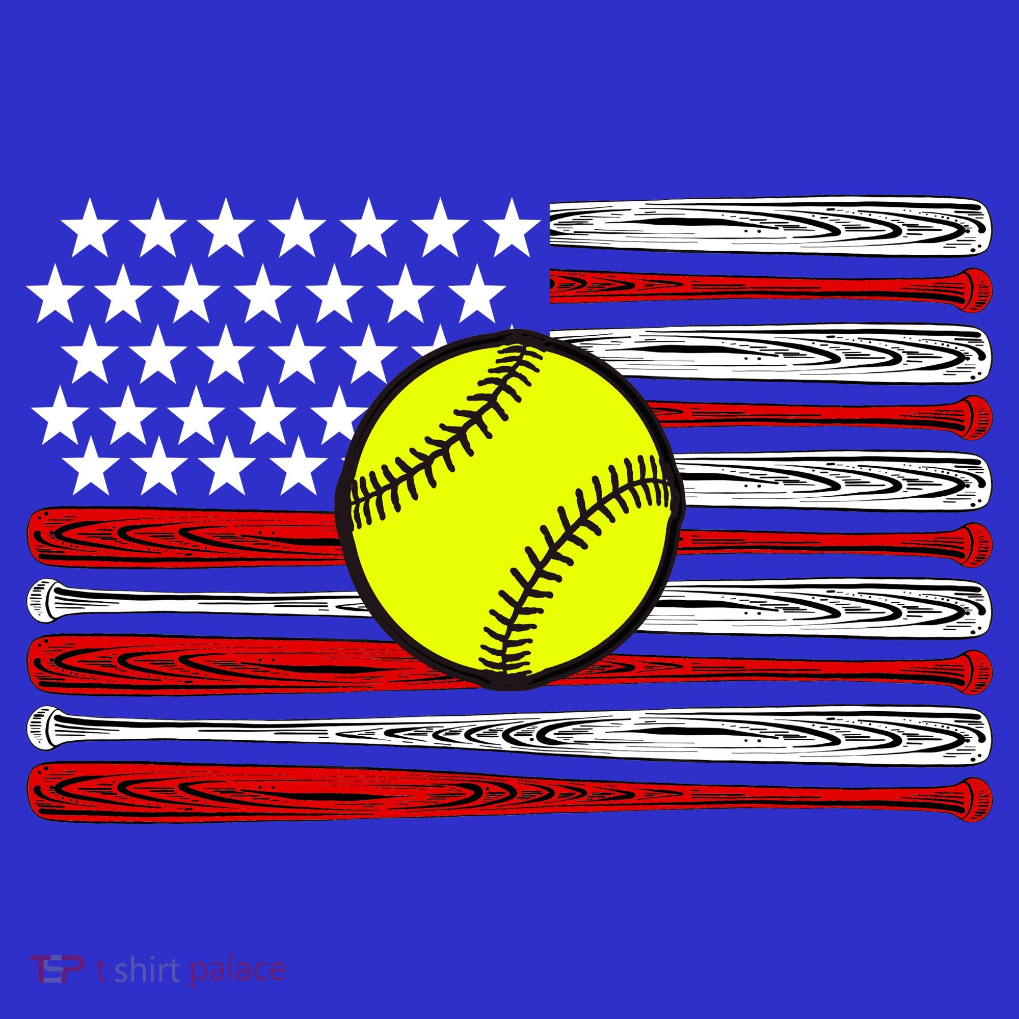 American Softball Flag Baby Bodysuit