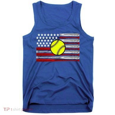 American Softball Flag Tank Top