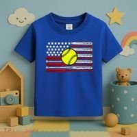 American Softball Flag Toddler T-Shirt thumb 3