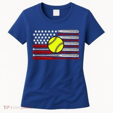 American Softball Flag Women's T-Shirt