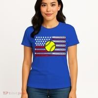 American Softball Flag Women's T-Shirt thumb 4