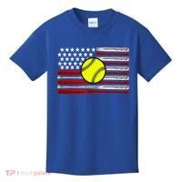 American Softball Flag Kids T-Shirt thumb 0