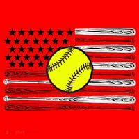 American Softball Flag Santa Hat thumb 1