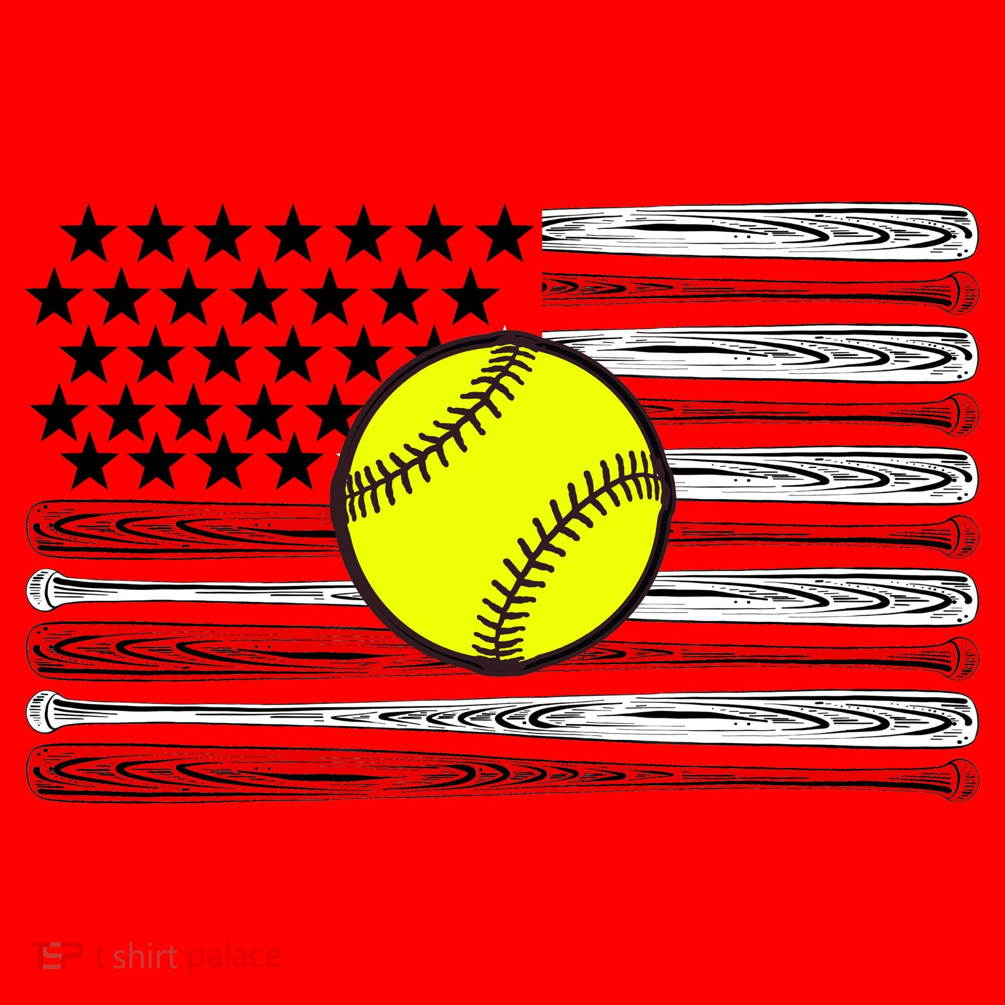 American Softball Flag Santa Hat