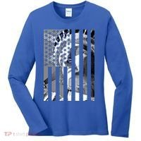 American Statue Of Liberty Flag Women's Long Sleeve Shirt thumb 0