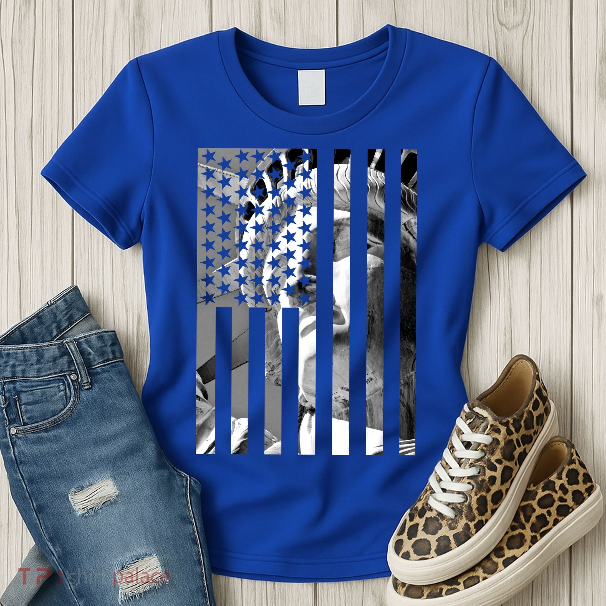 American Statue Of Liberty Flag Women's T-Shirt