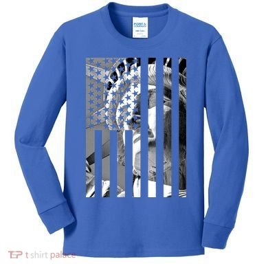 American Statue Of Liberty Flag Kids Long Sleeve Shirt