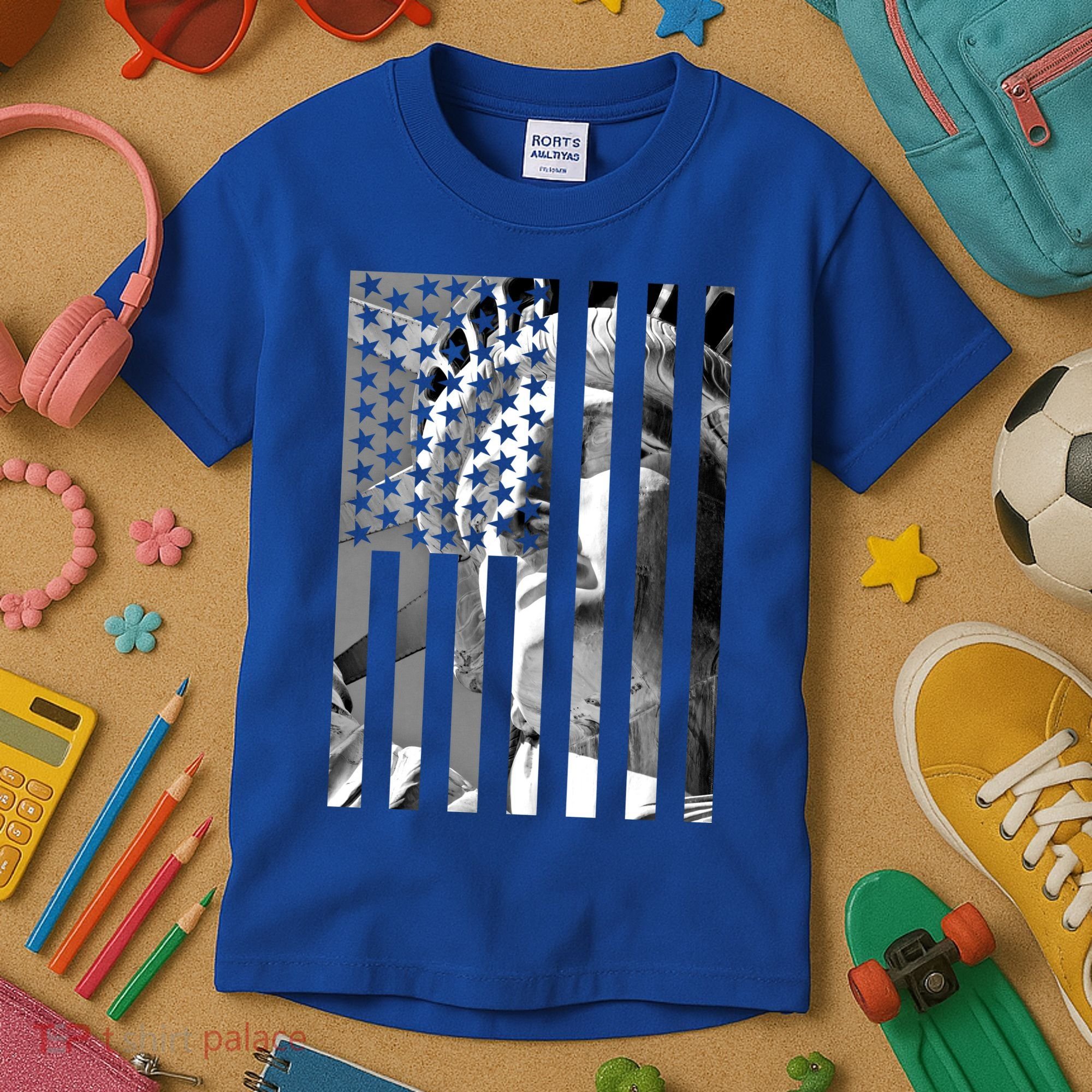 American Statue Of Liberty Flag Kids T-Shirt