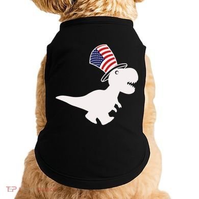 American T-Rex Dinosaur USA Flag Doggie Tank