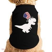 American T-Rex Dinosaur USA Flag Doggie Tank thumb 0