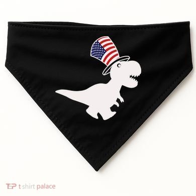 American T-Rex Dinosaur USA Flag USA-Made Doggie Bandana