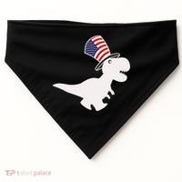 American T-Rex Dinosaur USA Flag USA-Made Doggie Bandana thumb 0