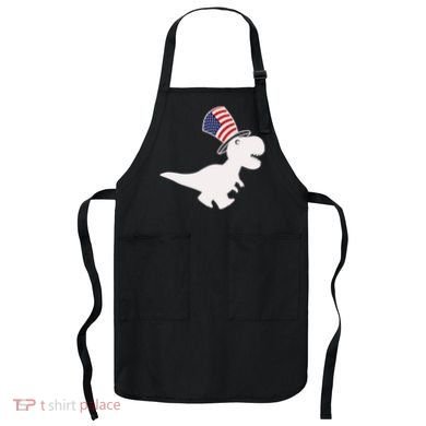 American T-Rex Dinosaur USA Flag Apron