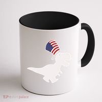 American T-Rex Dinosaur USA Flag Coffee Mug thumb 1
