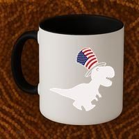 American T-Rex Dinosaur USA Flag Coffee Mug thumb 2