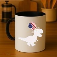 American T-Rex Dinosaur USA Flag Coffee Mug thumb 4