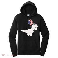 American T-Rex Dinosaur USA Flag Women's Hoodie thumb 0